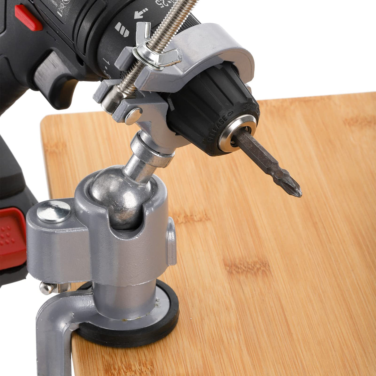 Fasmov Table Vise, 2in1 Bench Vise Home Table Vise Clamp-On Vise 360 Degrees Aluminum Alloy Swivel Rotating Universal Clamp for Electric Drill Stent Fasmov