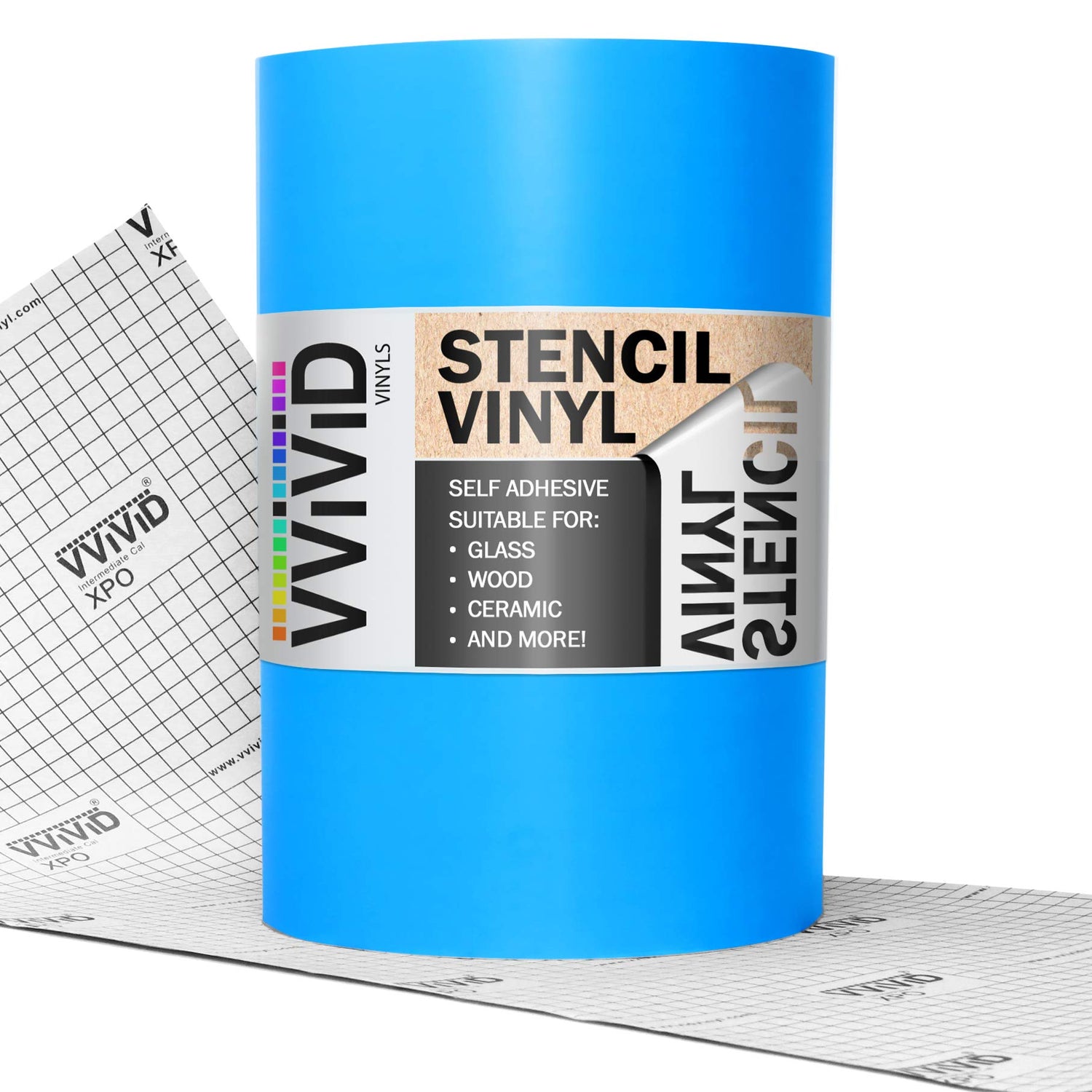 VViViD Blue Stencil Vinyl Masking Film With Anti-Bleed Technology (12" x 10ft) VViViD