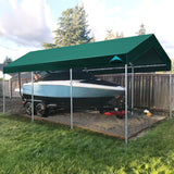 ADVANCE OUTDOOR Adjustable 10x20 ft Heavy Duty Carport Car Canopy Garage Boat Shelter Party Tent, Adjustable Peak Height from 9.5ft to 11ft, Green ADVANCE OUTDOOR