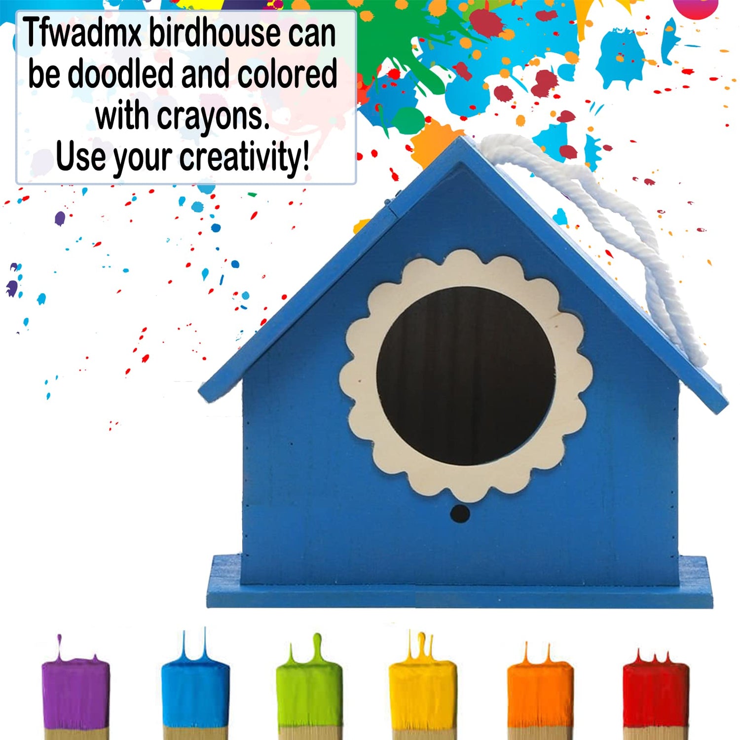 Tfwadmx Wooden Bird House, Hanging Birdhouse for Outside, Garden Patio Decorative Nest Box Bird House for Wren Swallow Sparrow Hummingbird Finch Tfwadmx