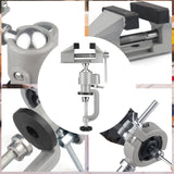 Table Vise,2 in 1 Universal Rotate 360° Work Clamp-On Vise,Table Vice with Electric Drill/Grinder Holder for Woodworking, Drilling, Sawing, Jewelry ZTUKOMN