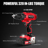 AVID POWER 20V Cordless Drill Set 320 In-lbs Torque Power Drill/Driver Kit with 41pcs Accessories and Drill Brush, 2 Variable Speed, 3/8'' Keyless AVID POWER