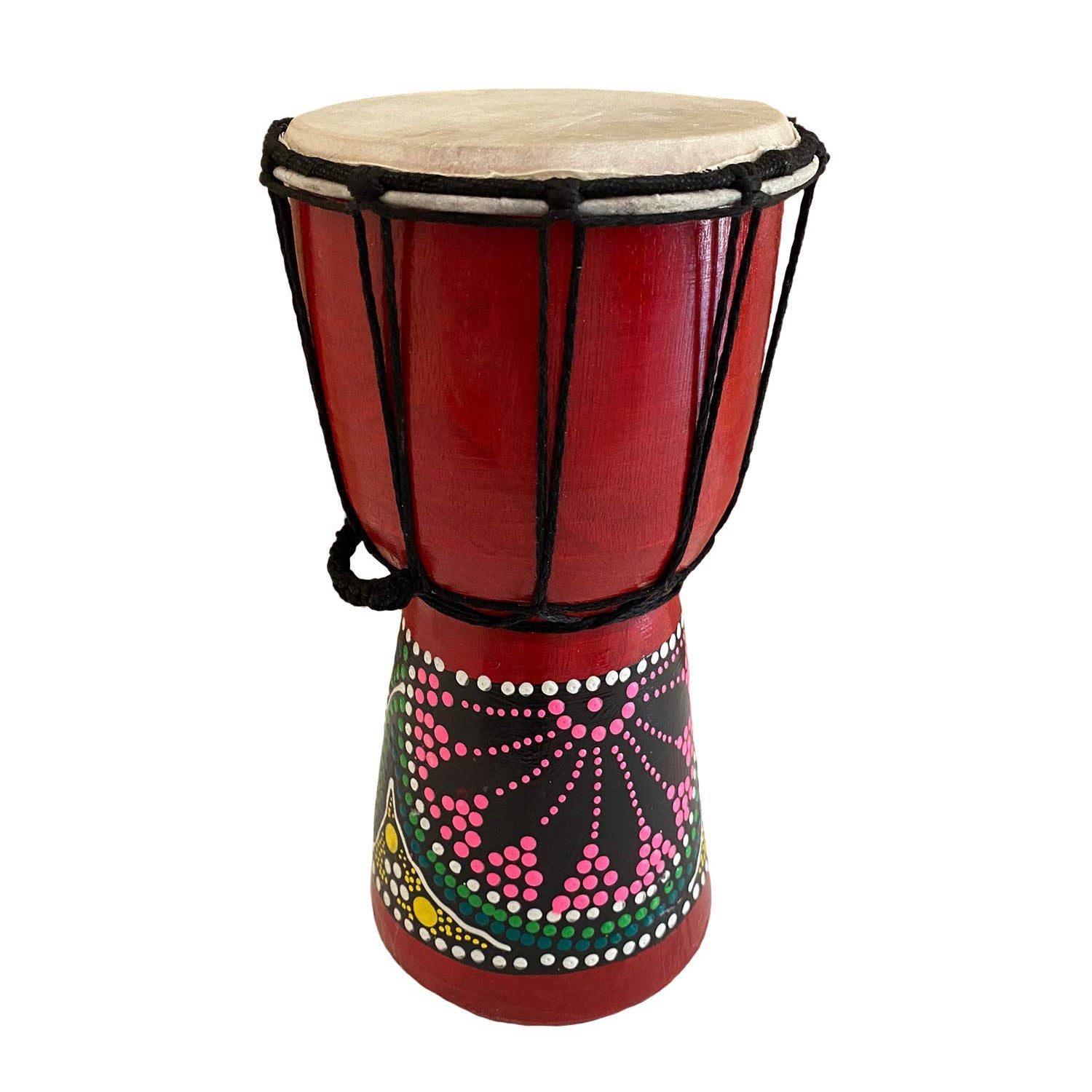 JIVE BRAND Djembe Drum Bongo Congo African Mahogany Wood Drum With Heavy Base Goat Skin Drum Head Hand Carved Professional Quality - 9" High - NOT Jive