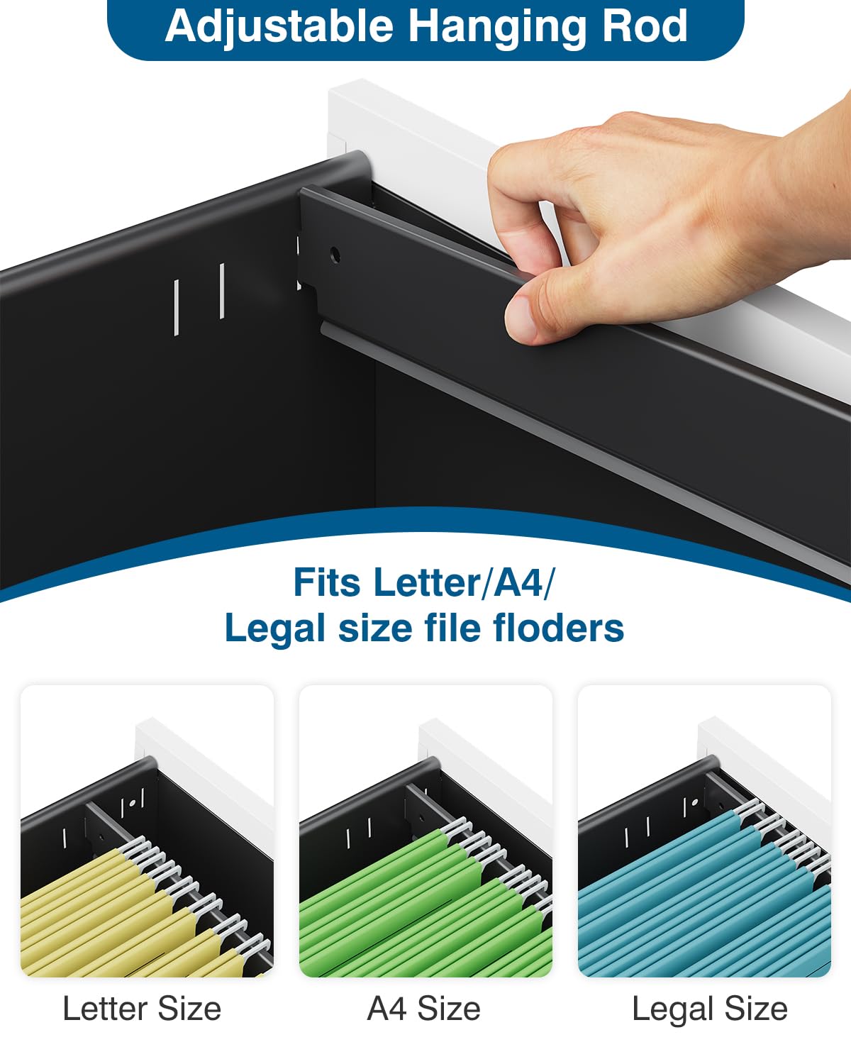 PEUKC 2 Drawer File Cabinet with Lock, Metal Under Desk Rolling Filing Cabinet fits Letter/Legal/A4 Size for Home Office, Mobile Filing Cabinet, PEUKC