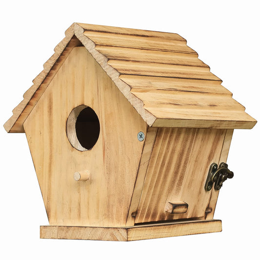 STARSWR Bird House,Outdoor Bluebird House for Outside Clearance,Wooden Birdhouse Finch Cardinals Hanging Birdhouse Nesting Box for Wild Bird Viewing - WoodArtSupply