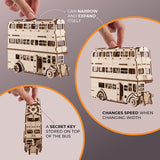 UGEARS Harry Potter Knight Bus - 3D Wooden Puzzles for Adults to Build - Wooden Bus Model Kits 3D Puzzles for Adults - Wooden Model Building DIY UGEARS