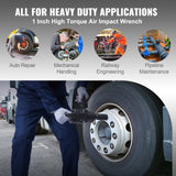 VEVOR 1 Inch Air Impact Wrench, Up to 2730 ft-lbs Reverse Torque Output 1" Pneumatic Impact Gun Lightweight w/ 2 Handles for Heavy Duty VEVOR