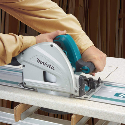 Makita SP6000J1 6-1/2" Plunge Circular Saw Kit, with Stackable Tool case and 55" Guide Rail, Blue