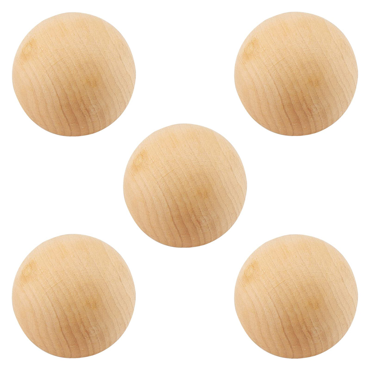 LEXININ 5 PCS 3.5 Inch Craft Wood Ball, 9cm Unfinished Wooden Round Ball, Natural Round Wood Sphere for Crafts, DIY Projects, Decoration LEXININ