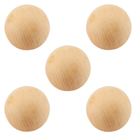 LEXININ 5 PCS 3.5 Inch Craft Wood Ball, 9cm Unfinished Wooden Round Ball, Natural Round Wood Sphere for Crafts, DIY Projects, Decoration LEXININ