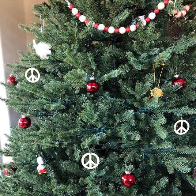 30pcs of Wood Peace Signs for Crafts,Unfinished Wood,Cutout Shapes,Wooden Cutouts,Peace Sign Cutouts (2'') RUIXUAN