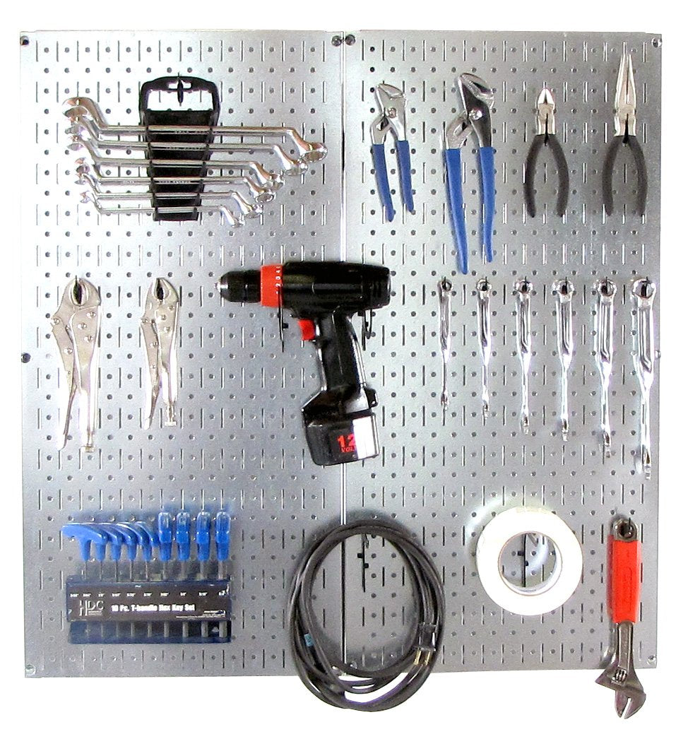Wall Control 30-P-3232GV Galvanized Steel Pegboard Pack Wall Control