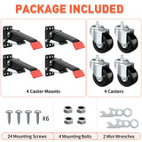 SPACEKEEPER Workbench Casters kit 920 Lbs Retractable Casters Heavy Duty Bench Caster Wheels Side Mounted Retractable Workbench Wheels Designed for SPACEKEEPER