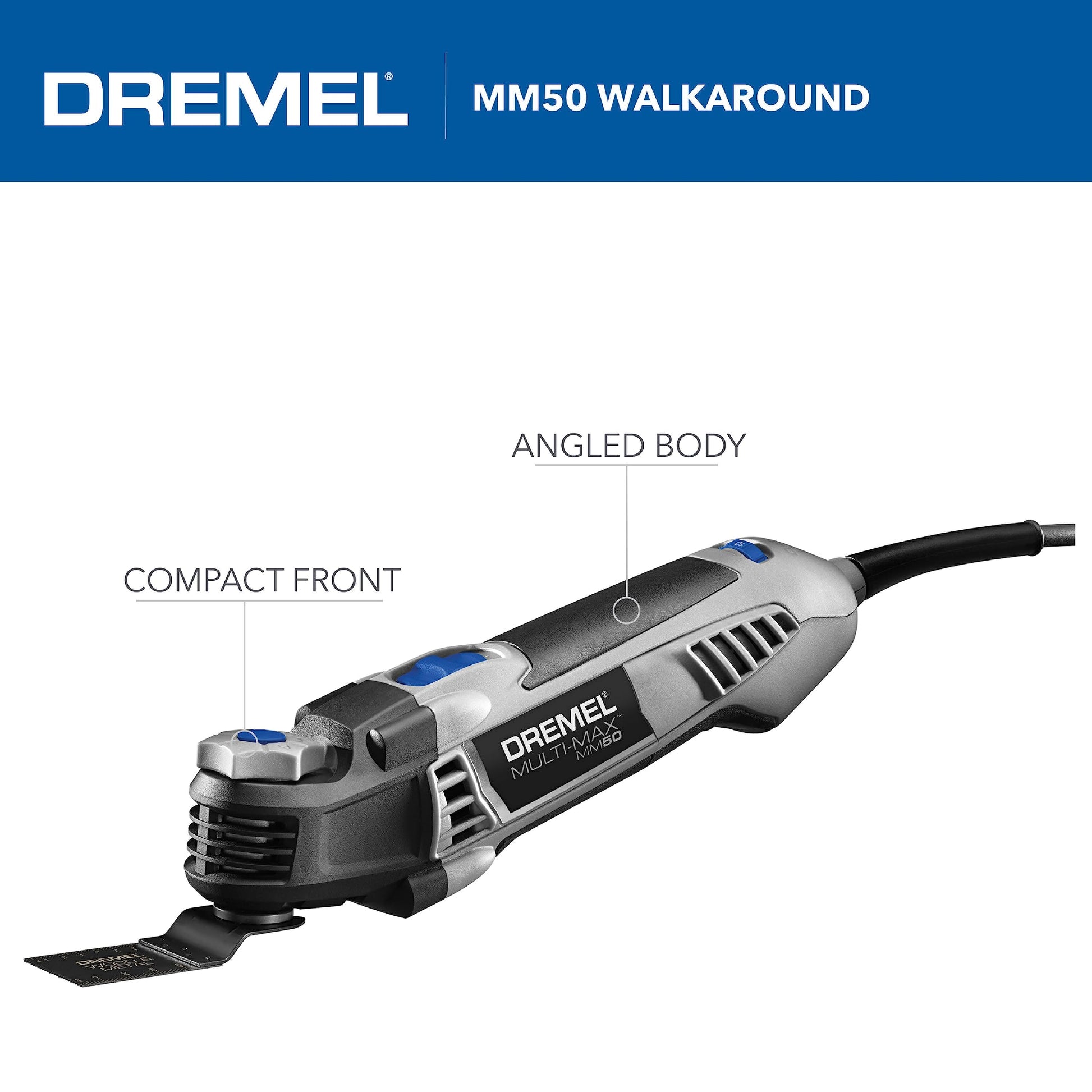 Dremel MM50-01 Multi-Max Oscillating DIY Tool Kit with Tool-LESS Accessory Change- 5 Amp, 30 Accessories- Compact Head & Angled Body- Drywall, Nails, - WoodArtSupply