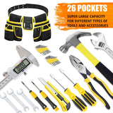 Tool Belt, Magnetic Tool Pouch with 26 Pockets for Men Heavy Duty Tool Pouch Bag, Detachable Tool Bags for Carpenter Electrician Construction Utility XonyiCos