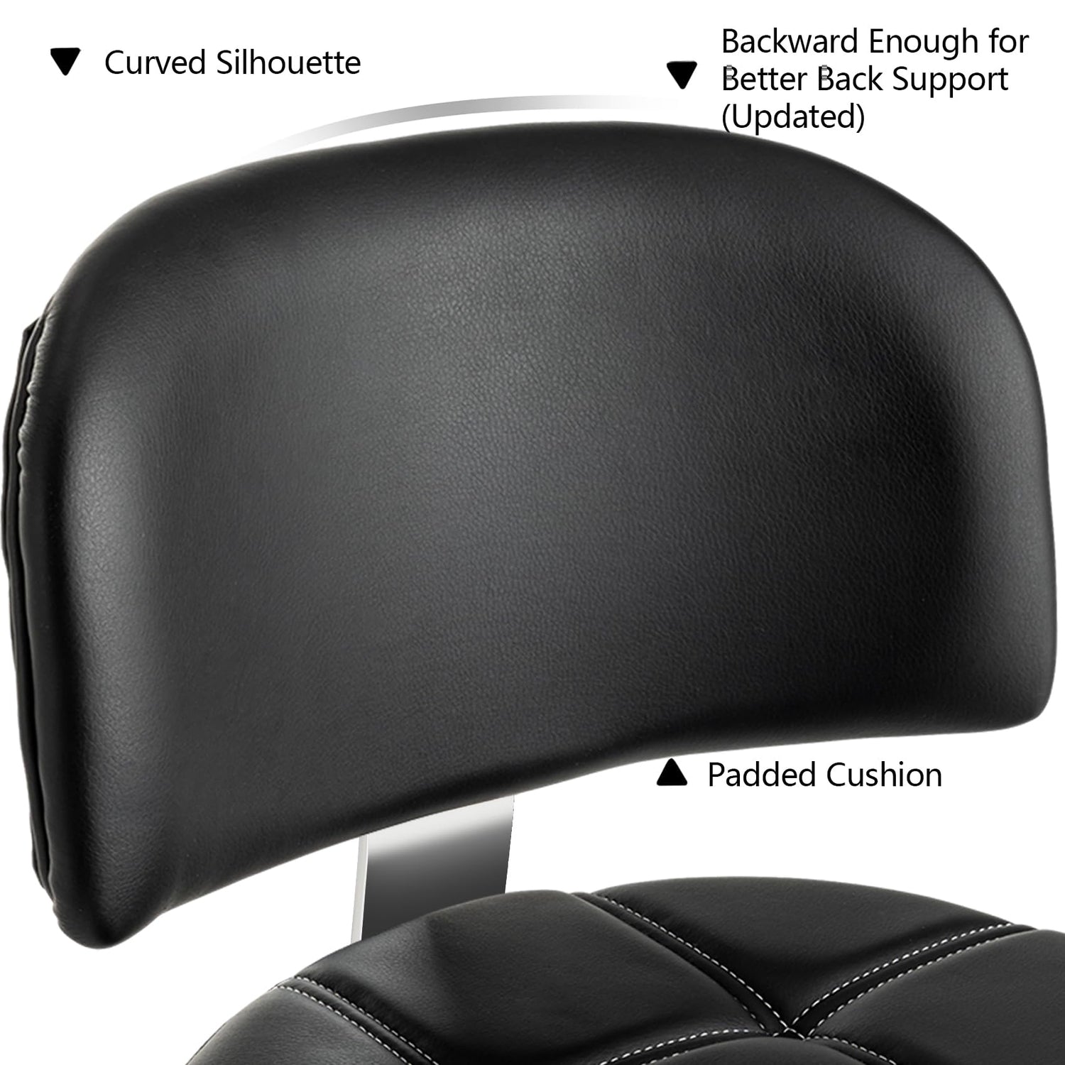 CoVibrant Lockable Stool with Back and Foot Rest Ergonomic Rolling Hydraulic Adjustable Stool for Doctor Esthetician Artist Home Small Office Desk CoVibrant