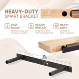 Homeforia Rustic Farmhouse Floating Shelves - Bathroom Wooden Shelves for Wall Mounted - Thick Industrial Kitchen Wood Shelf - 24 x 6.5 x 1.75 inch - Homeforia