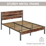 Rustic Brown Fluest Queen Bed Frame with Headboard, Footboard, and Under-Bed Storage Fluest