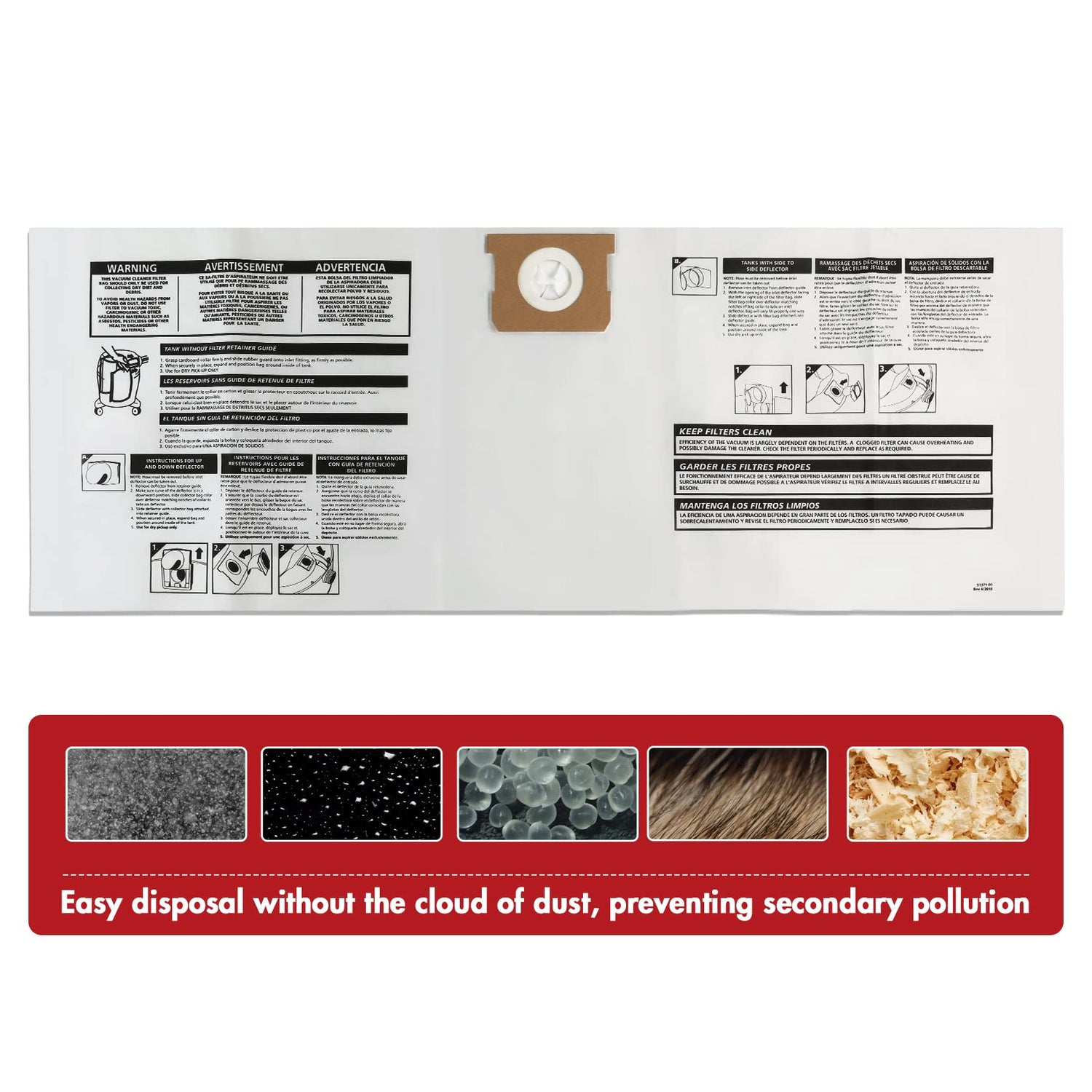 Shop-Vac 90662 10-14 Gallon Disposable Collection Filter Bag, 6 Pack Shop-Vac