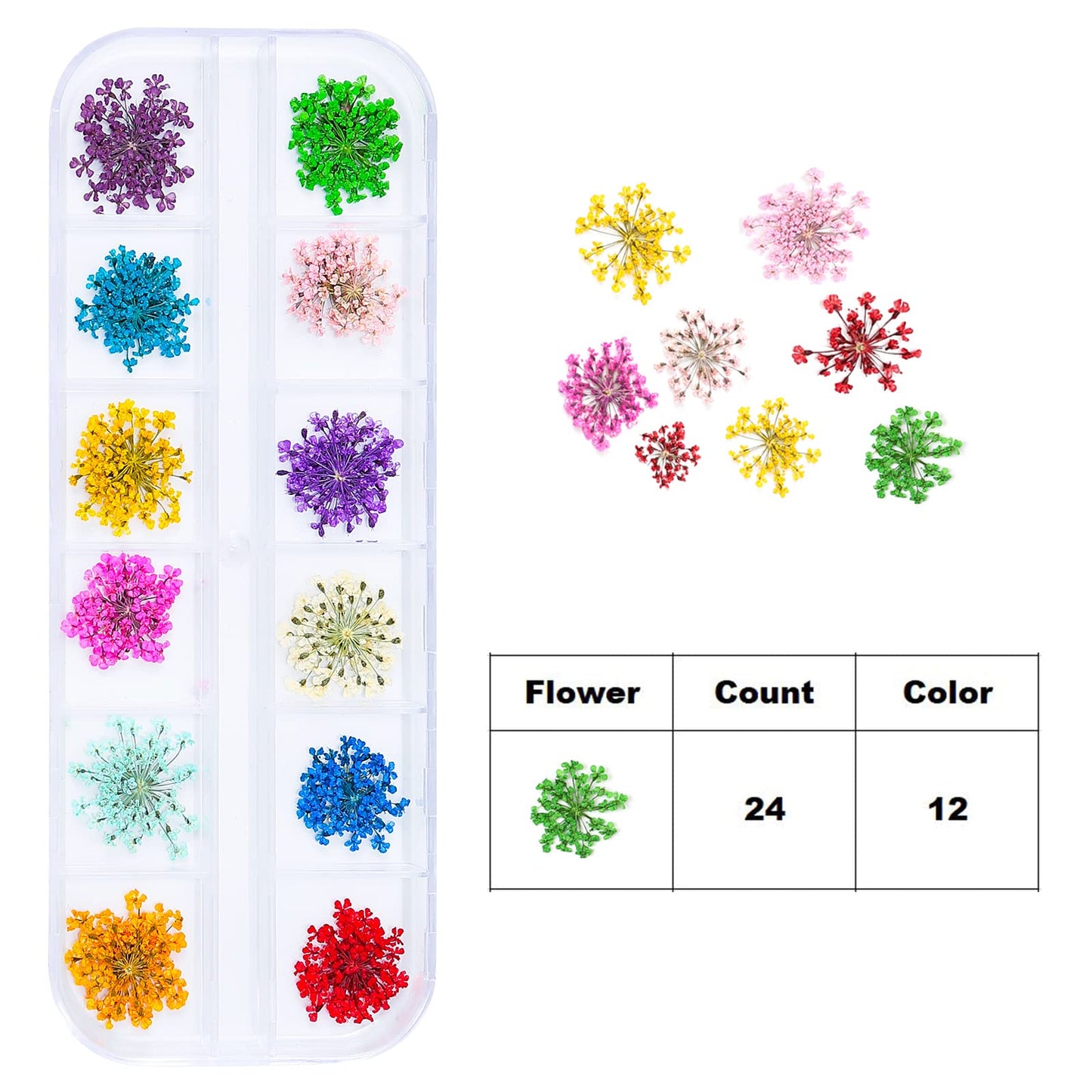 iFancer Dried Flowers for Resin Craft Nail Art Mix Small Mini Dry Flowers (Pack of 6 Boxes, About 260 PCS) - WoodArtSupply