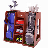 SuniBoxi Golf Bag Organizer, Premium Wooden Golf Storage Rack, Stylish Heavy-Duty Golf Bag Storage Rack for Garage, Indoor Spaces, Basements, and SuniBoxi