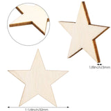Gejoy 500 Pieces Star Shape Unfinished Wood Pieces, Blank Wood Pieces Wooden Cutouts Ornaments for Craft Project and Decoration (1-1/4 Inch) Gejoy