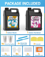 INCLY 2 Gallon Crystal Clear Epoxy Resin Kit, Bubbles Free & No Yellowing Resin Supplies Coating Casting Resin for Jewelry Making, DIY Art Crafts, INCLY