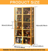 5-Tier Acrylic Glass Display Cabinet with Bamboo Frame – Versatile Storage for Books, Toys, and Collectibles idhhco