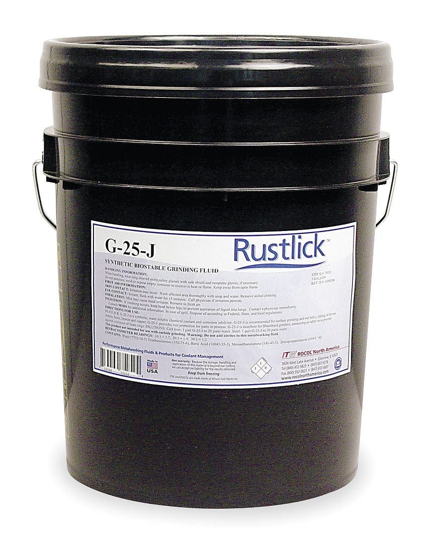 Rustlick 75052 G-25J General Purpose Synthetic Grinding Fluid, Good For Blanchard And Multipurpose Grinding; Five Gallon - WoodArtSupply