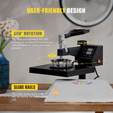 CO-Z Heat Press Machine, 8 in1 Swing Away Flat Plate Cap Mug Press Set, Professional Heat Press for T Shirts Hats Bags Tile More, Shirts Transfer CO-Z