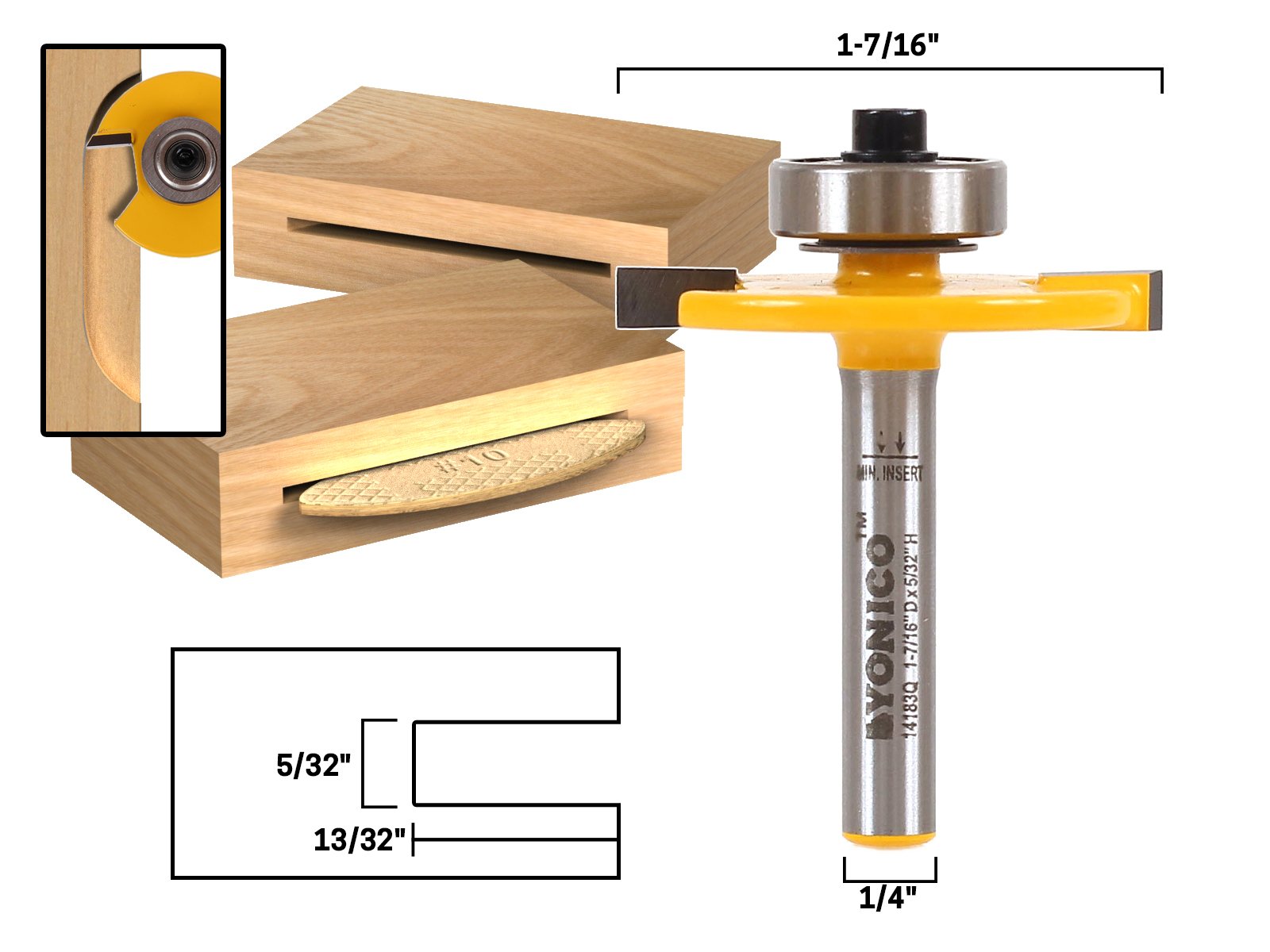 Yonico Router Bits Biscuit Cutter Joint Slot #10 1/4-Inch Shank 14183q - WoodArtSupply