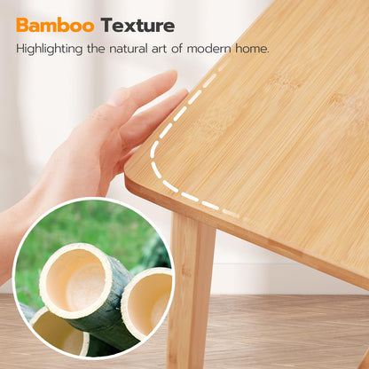 HOOBRO Bamboo Dining Bench, Table Bench, Entryway Bench, Kitchen Bench, Shoe Changing Bench, for Kitchen, Dining Room, Living Room, Bedroom, Easy to