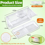 WENMIXER Window Bird Feeder with Non-Marking Self-Adhesive Hooks, Clear Window Bird Feeder for Outside, Transparent Bird House, Outdoor Bird Feeders, WENMIXER