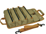 Tool Bag Roll Up, Bag Tool Organizers, Small Tool Bag W/Detachable Pouches, Heavy Duty Tool Organizer for Men Women (Khaki) d'yallee