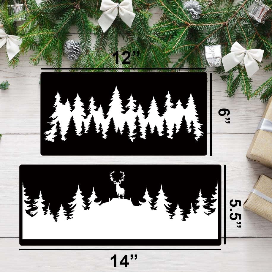 Pine Tree Stencils Christmas Tree Stencils Forest Stencil Reusable Drawing Templates for Painting on Wood Wall Fabric Furniture - WoodArtSupply