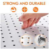 Heavy Duty Metal Pegboard Organizer - Wall Storage Steel Peg Board Panels Set 1/4 inch Round Holes 17"x13" 4 Pack Garage Craft Tool Display Hanging G.CORE