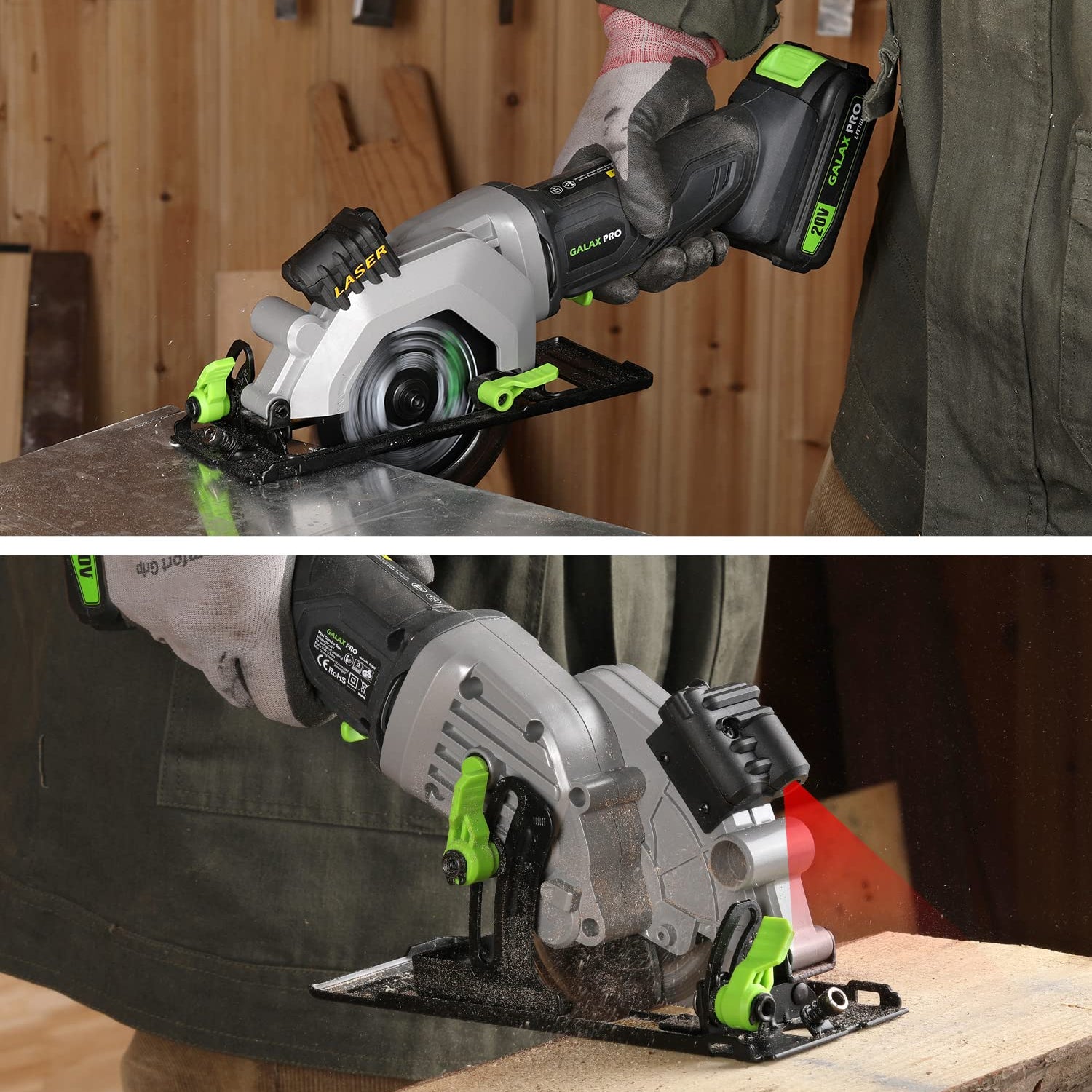 GALAX PRO Circular Saw and Reciprocating Saw Combo Kit with 1pcs 4.0Ah Lithium Battery and One Charger, 7 Saw Blades and Tool Bag GALAX PRO