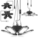 SEOBIOG 2 Pack Plug in Garage Light, Upgraded 200W 20000LM Linkable LED Shop Light, 6500K Ceiling Lights w/ 6 Deformable Panels for Garage, SEOBIOG