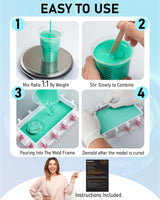 Nicpro 80 oz Silicone Mold Making Kit 20A, Platinum Liquid Silicone Rubber for Mold Maker, Jade Green Flexible & Food Safe Mix Ratio 1:1 for Casting Nicpro