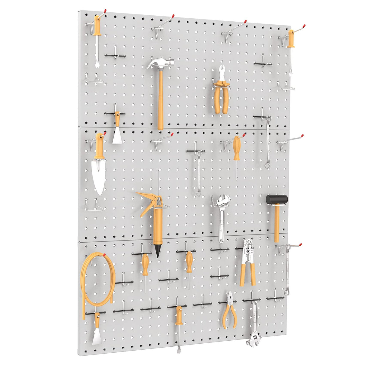 TORACK 3Pcs Metal Pegboard Panels for Wall Garage Utility Tools Pegboard Storage System for Workbench, Shop, Shed Modular Peg Board Organizer Board TORACK