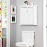 Spirich White Wall-Mounted Bathroom Cabinet with Adjustable Shelves and Doors Spirich