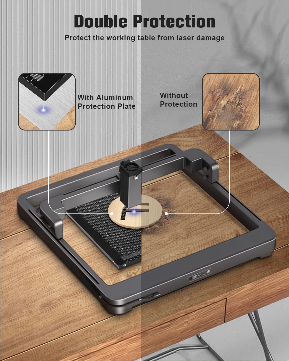 FAHKNS Honeycomb Working Table, 11.81"x7.87"x0.87" Honeycomb Laser Bed for Most Laser Engravers, for Fast Heat Dissipation and Table-Protecting with