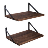 SAUMONIERES Floating Shelves Wall Shelf for Decor Bedroom Bathroom Living Room Wood Mounted Wide Deep Storage, Rustic Brown Wall Shelves Set of 2 SAUMONIERES