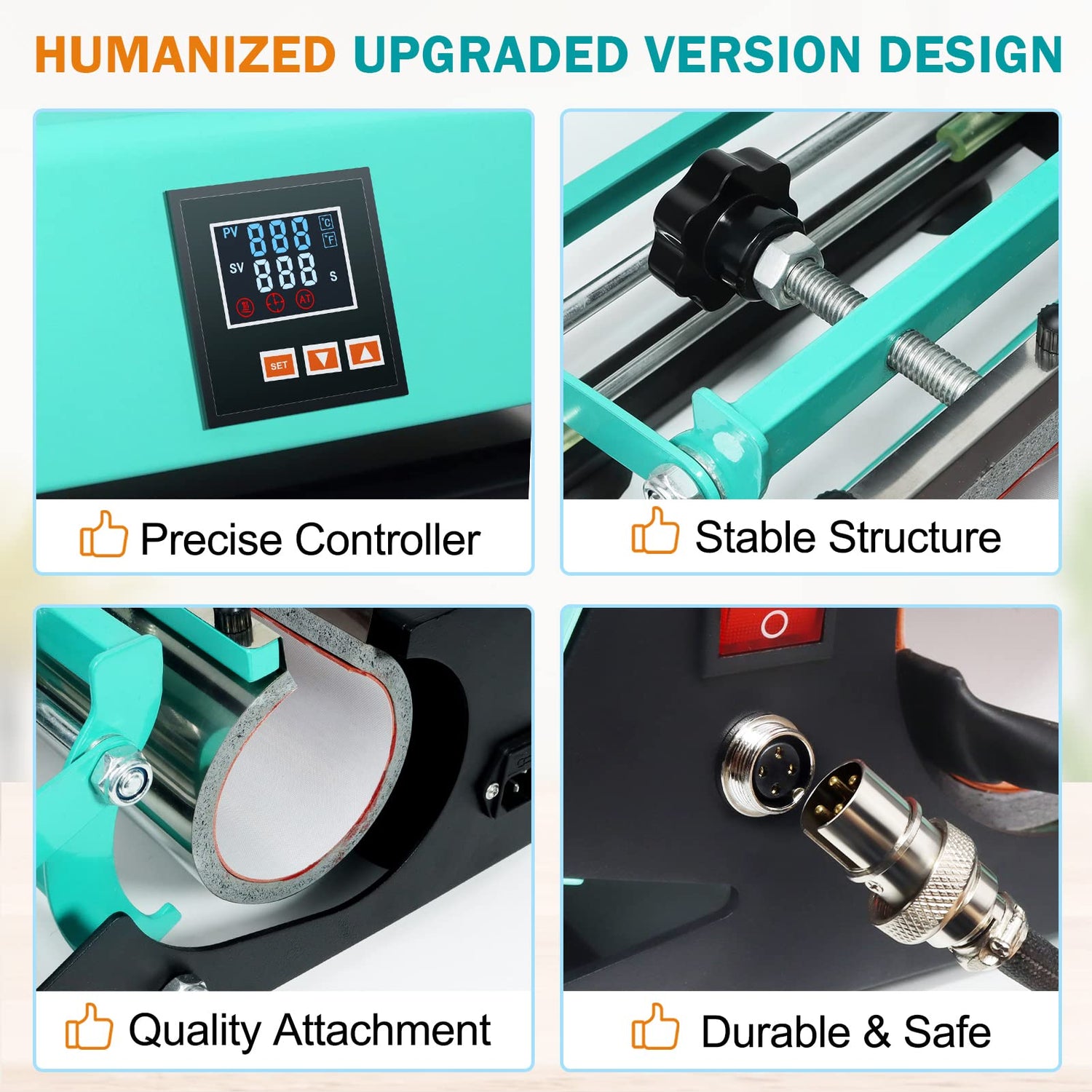 Realkant Tumbler Heat Press Machine, 110V Tumbler Press for 20OZ 30OZ Sublimation Skinny Straight Tumblers Glass Jar & 11-15OZ Mugs, Mug Tumbler Realkant