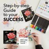 Castle Art Supplies Floral/Botanical Watercolor Pencils Set | 24 Quality, Selected Vibrant Colors | Draw and Paint at the Same Time | For Adult Castle Art Supplies