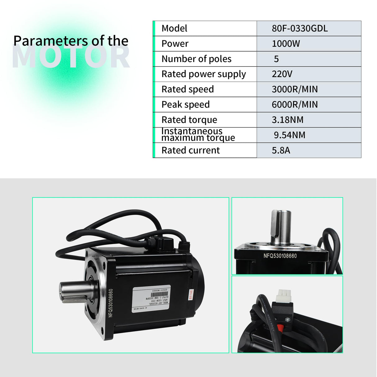 CNCTOPBAOS 1KW AC Servo Motor Kit,220V 1000W 3000rpm 3.18N.m Servo motor and Driver CNC Controller Kit,17 bit Encoder RS485 for CNC Milling Lathe CNCTOPBAOS
