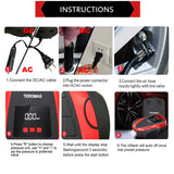 TEROMAS Tire Inflator Air Compressor, Portable DC/AC Air Pump for Car Tires 12V DC and Other Inflatables at Home 110V AC, Digital Electric Tire Pump TEROMAS