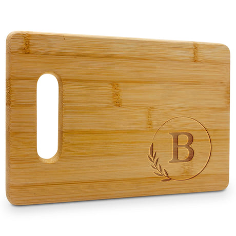 Personalized Cutting Boards - Small Monogrammed Engraved Cutting Board (B) - 9x6 Customized Bamboo Cutting Board with Initials - Wedding Kitchen Gift On The Rox