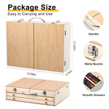 Art Supplies, Wooden Art Set Crafts Kit with Drawing Easel, Deluxe Kids Art Set, Oil Pastels, Colored Pencils, Watercolor Cakes, Creative Gift for VigorFun