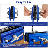 Self Centering Dowel Jig Kit, Drill Jig for Straight Holes Biscuit Joiner Set, Adjustable Drilling Guide Wood Working Tools with 3 Drill and 6 Drill Lieberwell